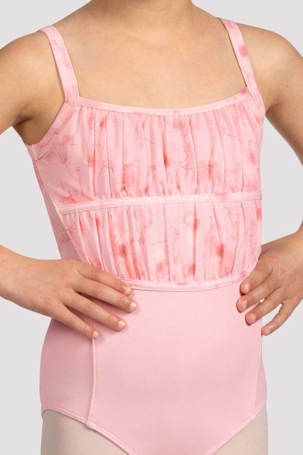 Girls Brooke Floral Mesh Back Leotard Discount - Image 3