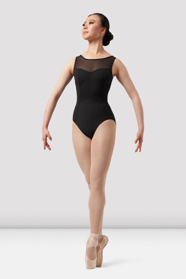 Ladies Mirella Chevron Mesh Back Leotard Hot on Sale