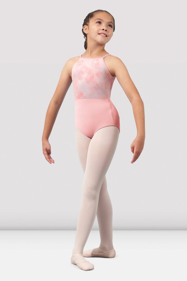 Girls Mirella Watercolor Halter Neck Leotard Cheap