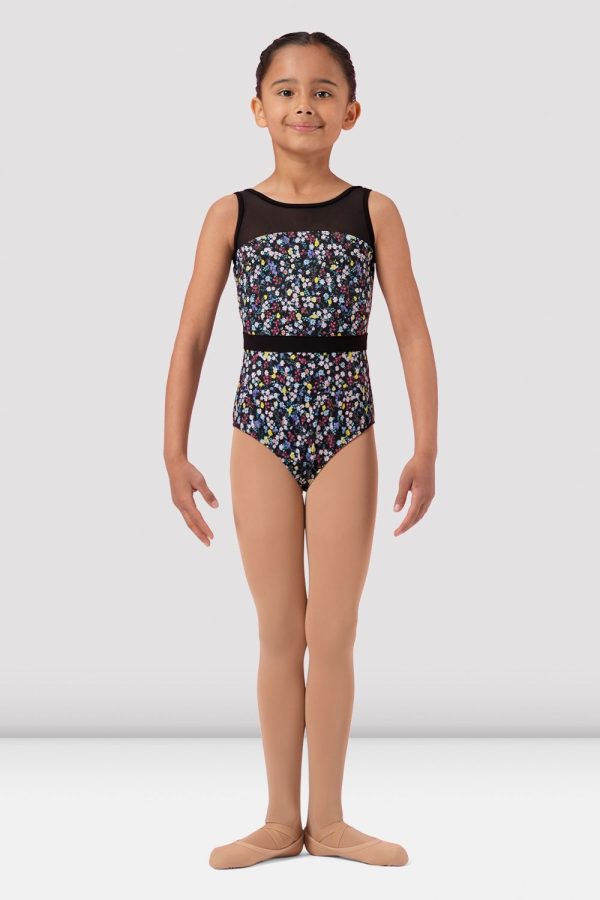 Girls Mirella Ditsy Floral Scoop Back Leotard Online Sale
