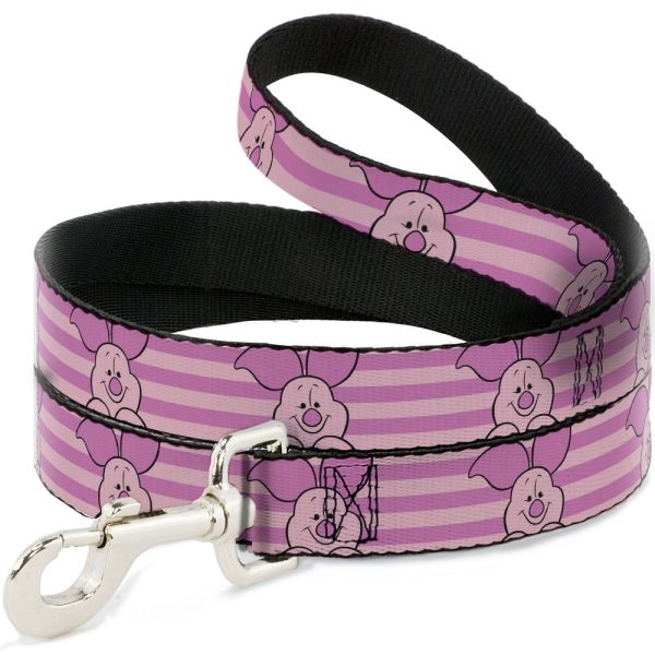 Dog Leash - Winnie the Pooh Piglet Expression Close-Up Stripe Pinks on Sale